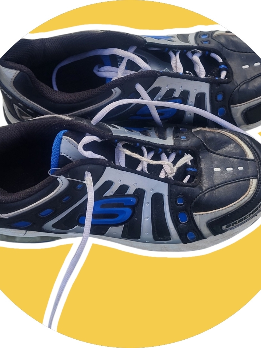Kids Black & Blue Athletic Sneakers
